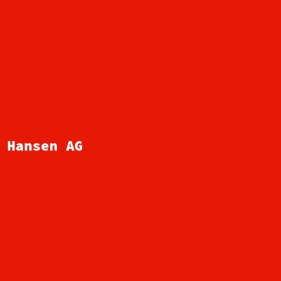 Manufacturer: Hansen AG